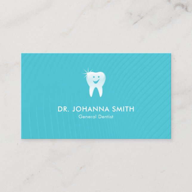 Tarjeta De Citas Nombramiento dental dental sonriente de Aqua Denti (Anverso)