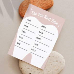 Tarjeta De Citas Nombramiento dental rosado de Dentist Girly Pastel