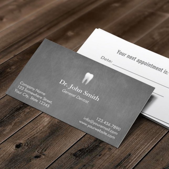 Tarjeta De Citas Nombramiento dental Textura gris Metalizado (Subido por el creador)