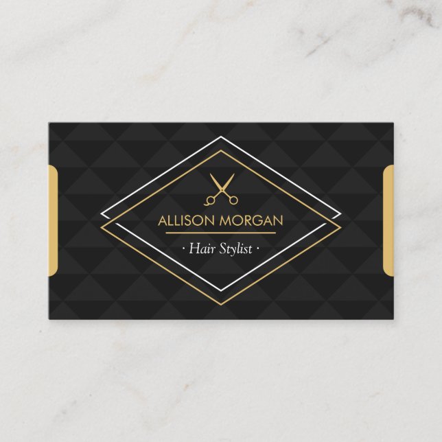 Tarjeta De Citas Nombramiento geométrico de resumen moderno de Hair (Anverso)