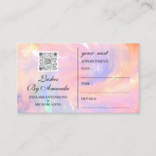 Tarjeta De Citas Nombramiento Logo de Makeup Hair Nails Qr Holograp