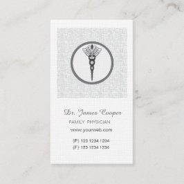 Tarjeta De Citas Nombramiento Médica Lino Gris Espejado