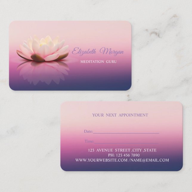 Tarjeta De Citas Nombramiento moderno, elegante y profesional de Lo (Anverso / Reverso)