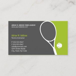 Tarjeta De Citas Nombramiento personal de entrenador de tenis
