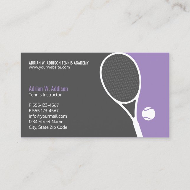 Tarjeta De Citas Nombramiento personal de entrenador de tenis (Anverso)