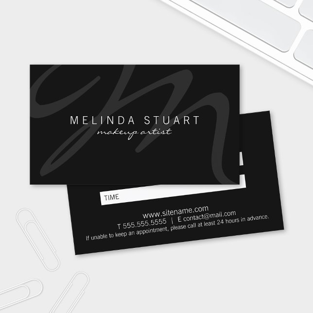 Tarjeta De Citas Nombramiento profesional moderno en blanco y negro (Subido por el creador)