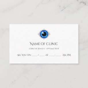 Tarjeta De Citas Nombramiento profesional Optometrista Azul Iris Oj
