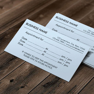 Tarjeta De Citas Nombramiento Recordatorio azul para bebé sin lech