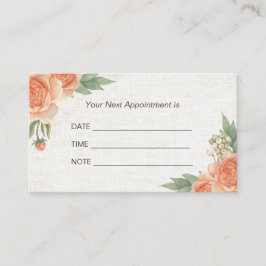 Tarjeta De Citas Nombramiento Recordatorio Vintage Floral Elegante