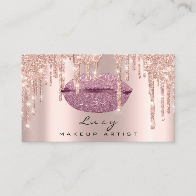 Tarjeta De Citas Nombramiento Rubor Sugar Lips Purpurinas maquillaj (Anverso)