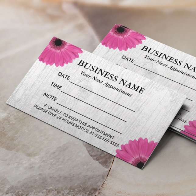 Tarjeta De Citas Nombramiento Rústico De Daisy Floral Salon Spa (Subido por el creador)