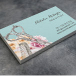Tarjeta De Citas Nombramiento Verde azulado de Hair Stylist Vintage<br><div class="desc">Tarjeta de recordatorio de citas Verde azuladas florales o de tijera de cosecha de cosecha estilista de pelo.</div>