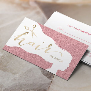 Tarjeta De Citas Nombramientos de salón de Purpurina de oro de Hair