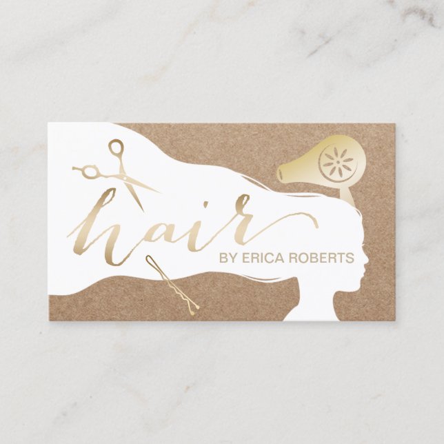 Tarjeta De Citas Nombramientos de Salón Rústico, Chica de Belleza E (Anverso)