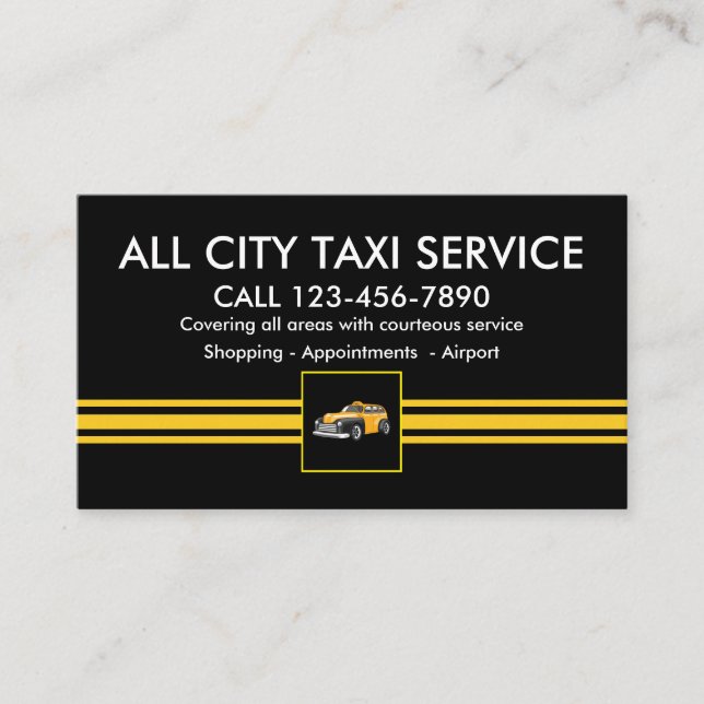 Tarjeta De Citas Nuevo perfil comercial de servicios de taxi (Anverso)