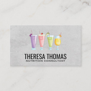 Tarjeta De Citas Nutrición de fitness   Smoothies de frutas