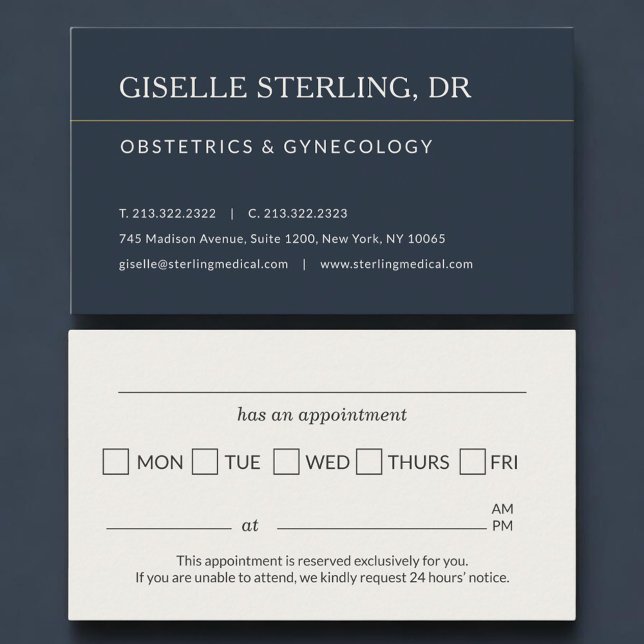 Tarjeta De Citas OBGYN Doctor Office Appointment Reminder (Subido por el creador)
