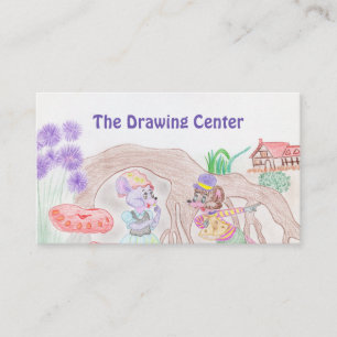 Tarjeta De Citas Obras de arte de niños personalizados, dos ratones