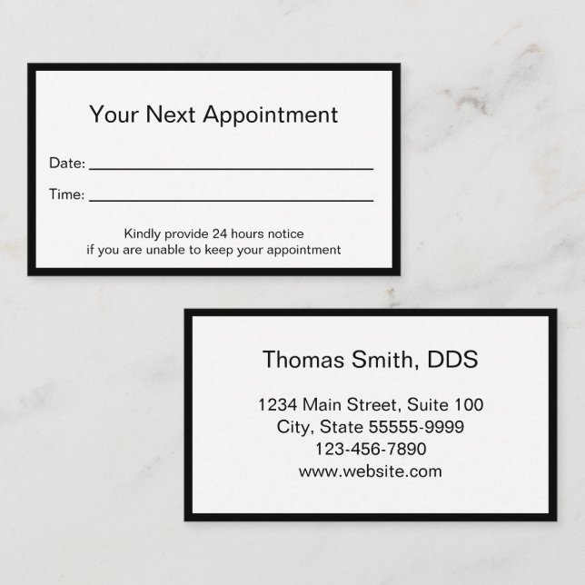 Tarjeta De Citas Oficina de dentistas profesionales (Anverso / Reverso)