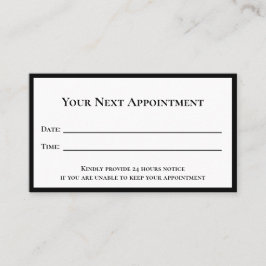 Tarjeta De Citas Oficina de Médicas de plantilla de blanco negro pr