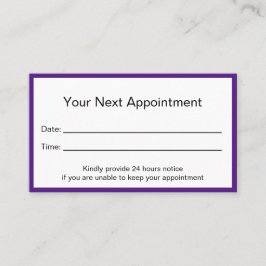 Tarjeta De Citas Oficina profesional de Médicas morados y blancos