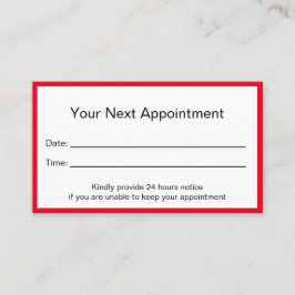 Tarjeta De Citas Oficina profesional de Médicas rojos y blancos bri