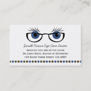Tarjeta De Citas Ojos azules y vidrios