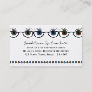 Tarjeta De Citas Ojos en gafas