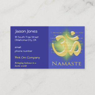 Tarjeta De Citas OM en el azul y el oro - Namaste