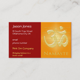 Tarjeta De Citas OM en los naranjas y el oro - Namaste