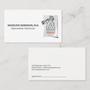 Tarjeta De Citas Optometrista Gafas Gráfico ocular