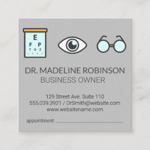 Tarjeta De Citas Optometrista Médica médico Examen ocular