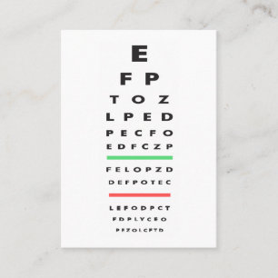 Tarjeta De Citas Optometrista Médica médico Examen ocular