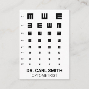 Tarjeta De Citas Optometrista Médico Gráfico de examen ocular