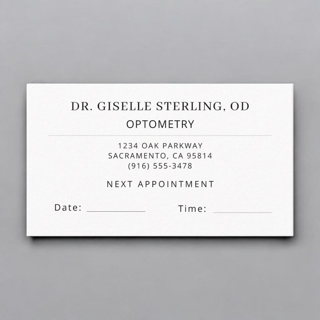 Tarjeta De Citas Optometry Eye Doctor Office Appointment Card (Subido por el creador)