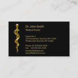 Tarjeta De Citas Oro médico sobre la marea negra de Asclepius
