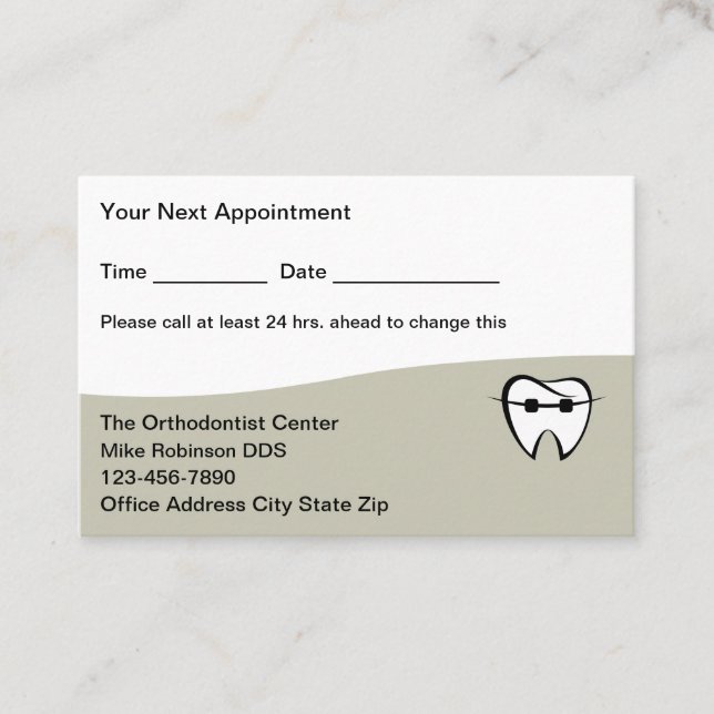 Tarjeta De Citas Orthodontist Appointment Business Cards  (Anverso)