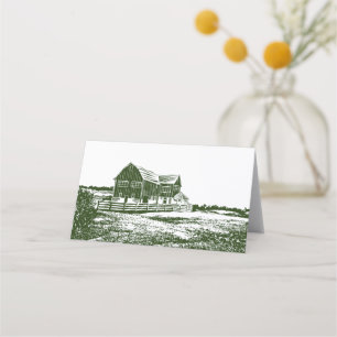 Tarjeta De Citas Paisaje campestre estilo madera casa de campo