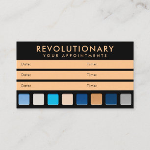 Tarjeta De Citas Paleta de Sombras Modernas Azul Dorado Artista de 