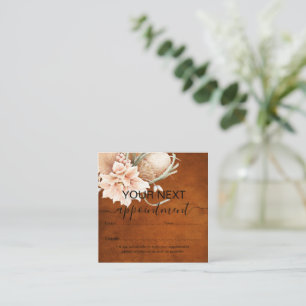 Tarjeta De Citas Pampas Grass Floral Burgundy Terracotta Business