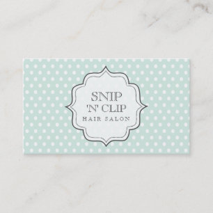 Tarjeta De Citas Pastel Aqua Polka Dots Cartas estilo pelo filigrí