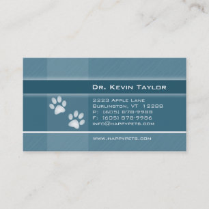 Tarjeta De Citas Patas veterinarias del azul del dril de algodón d