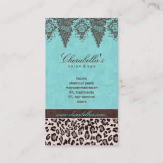 Tarjeta De Citas Patrón animal de encaje Pelo estilo Leopardo Vinta