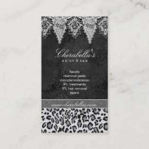 Tarjeta De Citas Patrón animal de encaje Salón de pelo Leopardo Vin