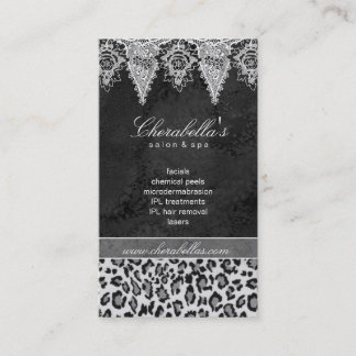 Tarjeta De Citas Patrón animal de encaje Salón de pelo Leopardo Vin