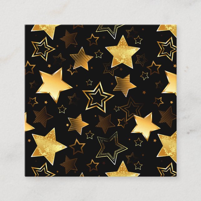 Tarjeta De Citas Patrón continuo con estrellas doradas (Anverso)