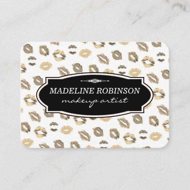 Tarjeta De Citas Patrón de besos/cita (Anverso)