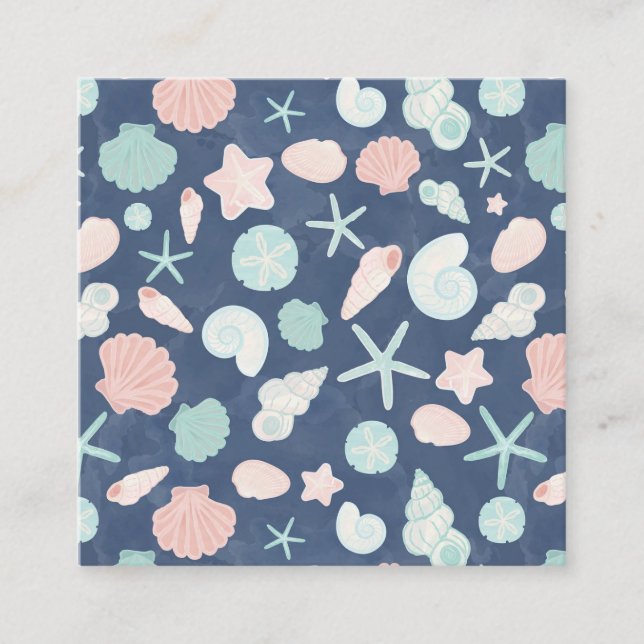 Tarjeta De Citas patrón de conchas marinas (Anverso)