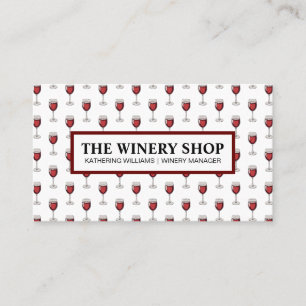 Tarjeta De Citas Patrón de lentes de vino Bodega