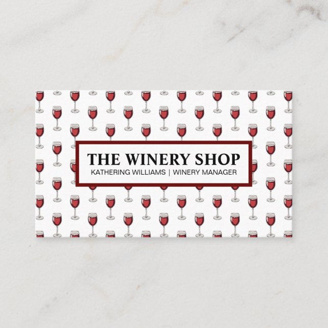 Tarjeta De Citas Patrón de lentes de vino | Bodega (Anverso)